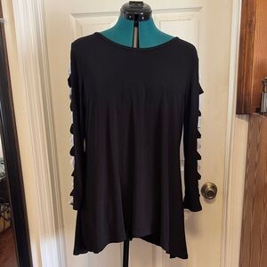 Elegant Black Long Sleeve Women's Top